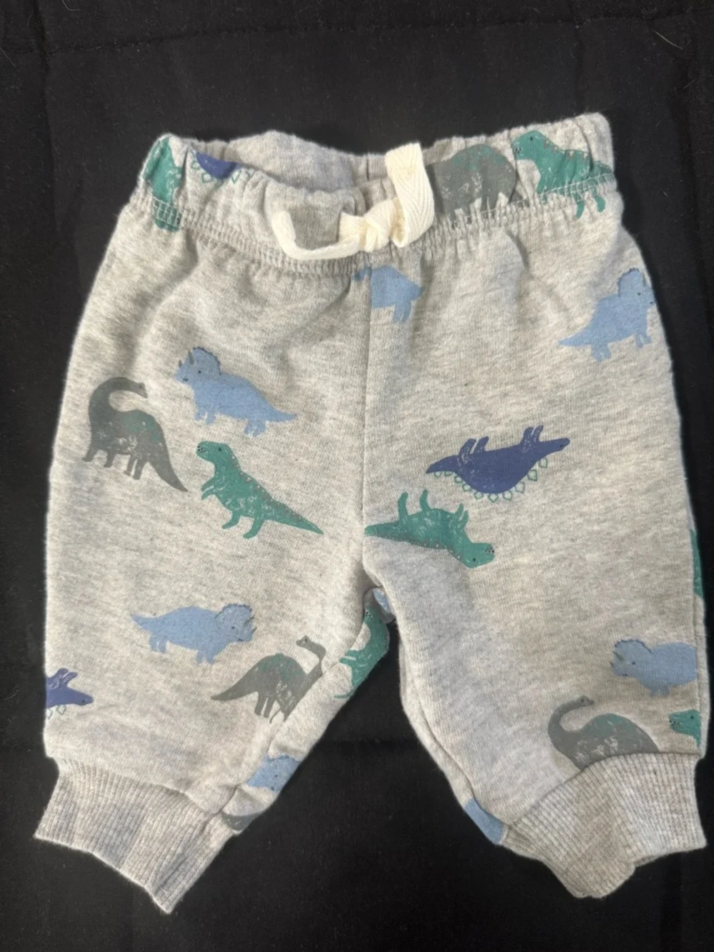 Carter's Cream Top with Green Dinosaur and Gray Dino Print Pants - Picture 6 of 6